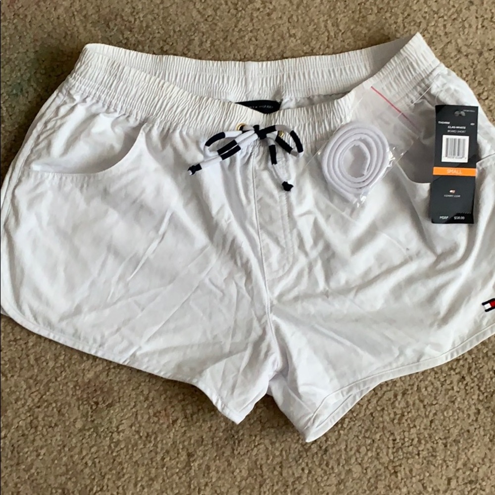White small board shorts